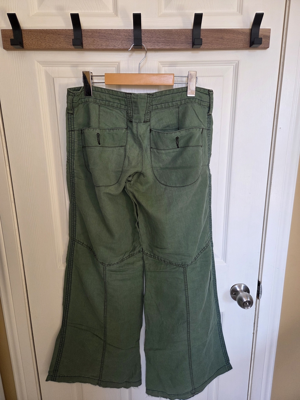 Free People Olive Green Wide-Leg Cargo Pants - Picture 3 of 11